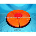 Fine Stoneware Orange Round Plate